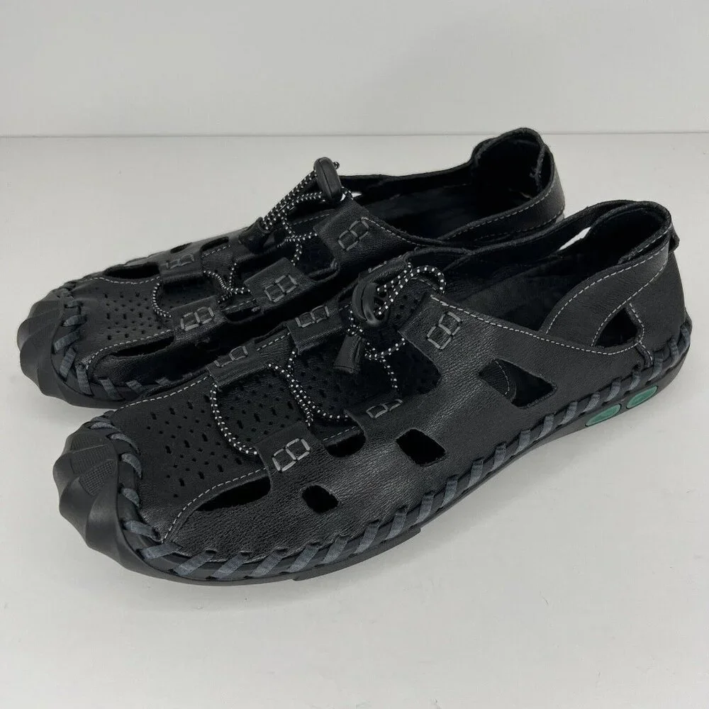 Black Closed Toe Sandals Mens Size 11 US 44 EU Casual Trail/Beach Shoes Slides